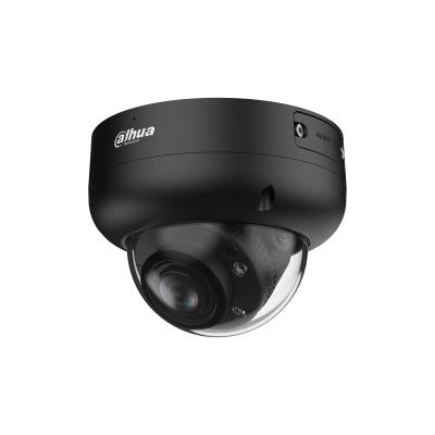 DAHUA 6 MP kupolveida IP videonovērošanas kamera ar motorizētu 2,7–13,5 mm objektīvu, viedo dubulto apgaismojumu līdz 50 m, mikrofonu, PoE, IP67 un IK10, melna