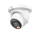 DAHUA 8 MP kupolveida IP videonovērošanas kamera ar 2,8 mm objektīvu, viedo dubulto apgaismojumu līdz 50 m, cilvēku skaitīšanu, mikrofonu, PoE+, ePoE un IP67, balta