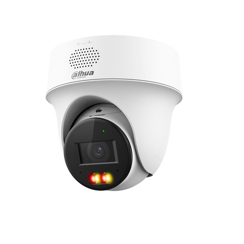 DAHUA 2 MP Rotating Bullet IP Security Camera with 2.8 mm Lens, Smart Dual Illumination up to 30 m, Active Deterrence, Two-Way Audio, PoE and IP66, White