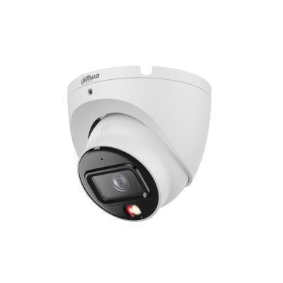 DAHUA 6 MP Turret IP Security Camera with 3.6 mm Lens, Smart Dual Illumination up to 30 m, Human Detection, Microphone, PoE and IP67, White