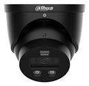 DAHUA 6 MP kupolveida IP videonovērošanas kamera ar 2,8 mm objektīvu, viedo dubulto apgaismojumu, aktīvo atturēšanu, divvirzienu audio, PoE un IP67, melna
