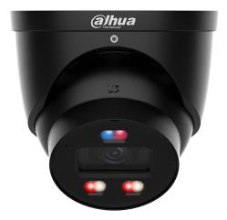 IP-камера видеонаблюдения DAHUA с разрешением 6 Мп, купольной формы, с объективом 2,8 мм, технологией «видео с двойным освещением», функцией активного сдерживания, двунаправленной аудиосвязью, поддержкой PoE и степенью защиты IP67, черного цвета
