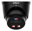 DAHUA 6 MP kupolveida IP videonovērošanas kamera ar 2,8 mm objektīvu, viedo dubulto apgaismojumu, aktīvo atturēšanu, divvirzienu audio, PoE un IP67, melna
