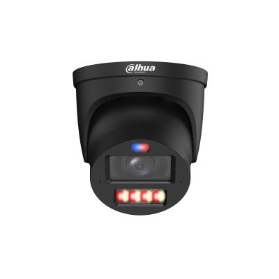 DAHUA 8 MP kupolveida IP videonovērošanas kamera ar motorizētu 2,7–12 mm objektīvu, viedo dubulto apgaismojumu, aktīvo atturēšanu, divvirzienu audio, PoE+ un IP67, melna