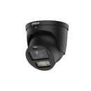 DAHUA 8 MP kupolveida IP videonovērošanas kamera ar motorizētu 2,7–12 mm objektīvu, viedo dubulto apgaismojumu, aktīvo atturēšanu, divvirzienu audio, PoE+ un IP67, melna