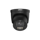 DAHUA 8 MP kupolveida IP videonovērošanas kamera ar motorizētu 2,7–12 mm objektīvu, viedo dubulto apgaismojumu, aktīvo atturēšanu, divvirzienu audio, PoE+ un IP67, melna