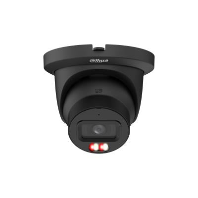 DAHUA 5 MP torņveida IP videonovērošanas kamera ar 3,6 mm objektīvu, viedo dubulto apgaismojumu līdz 50 m, AcuPick, cilvēku skaitīšanu, mikrofonu, PoE+, ePoE un IP67, melna