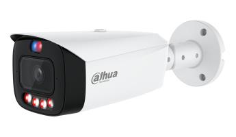 DAHUA 8 MP cilindriskā IP videonovērošanas kamera ar 3,6 mm objektīvu, WizColor, 60 m nakts redzamību, aktīvo atturēšanu, divvirzienu audio, AcuPick, PoE+ un IP67, balta