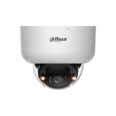 DAHUA 8 MP vandalizturīga kupolveida IP videonovērošanas kamera ar 2,8 mm objektīvu, WizColor, 60 m nakts redzamību, aktīvo atturēšanu, divvirzienu audio, AcuPick, PoE+, ePoE, IP67 un IK10, balta