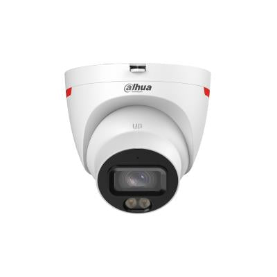 DAHUA 8 MP kupolveida IP videonovērošanas kamera ar 2,8 mm objektīvu, silti baltu apgaismojumu līdz 30 m, mikrofonu, PoE un IP67, balta