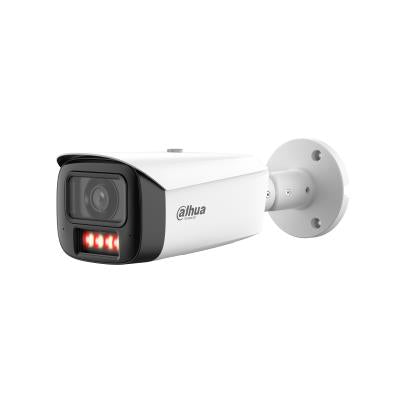 DAHUA 4 MP cilindriskā IP videonovērošanas kamera ar 2,8 mm objektīvu, WizColor, 80 m nakts redzamību, aktīvo atturēšanu, divvirzienu audio, AcuPick, PoE+, ePoE, IP67 un IK10, balta