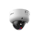 DAHUA 5 MP kupolveida IP videonovērošanas kamera ar motorizētu 2,7–13,5 mm objektīvu, viedo dubulto apgaismojumu, aktīvo atturēšanu, divvirzienu audio, PoE, IP67 un IK10, balta