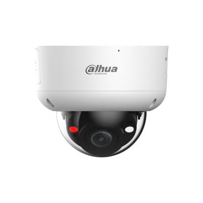 DAHUA 5 MP kupolveida IP videonovērošanas kamera ar motorizētu 2,7–13,5 mm objektīvu, viedo dubulto apgaismojumu, aktīvo atturēšanu, divvirzienu audio, PoE, IP67 un IK10, balta