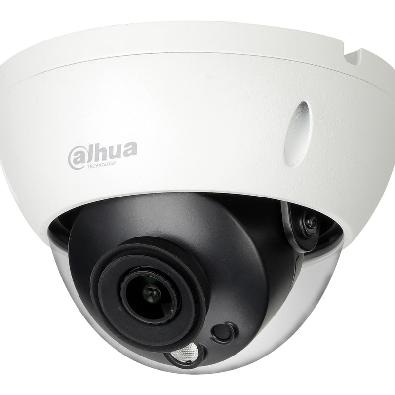 DAHUA 5 MP kupolveida IP videonovērošanas kamera ar 2,8 mm objektīvu, 50 m nakts redzamību, cilvēku skaitīšanu, PoE, IP67 un IK10, balta