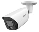 DAHUA 8 MP cilindriskā IP videonovērošanas kamera ar 2,8 mm objektīvu, viedo dubulto apgaismojumu līdz 50 m, cilvēku skaitīšanu, mikrofonu, PoE+, ePoE un IP67, balta