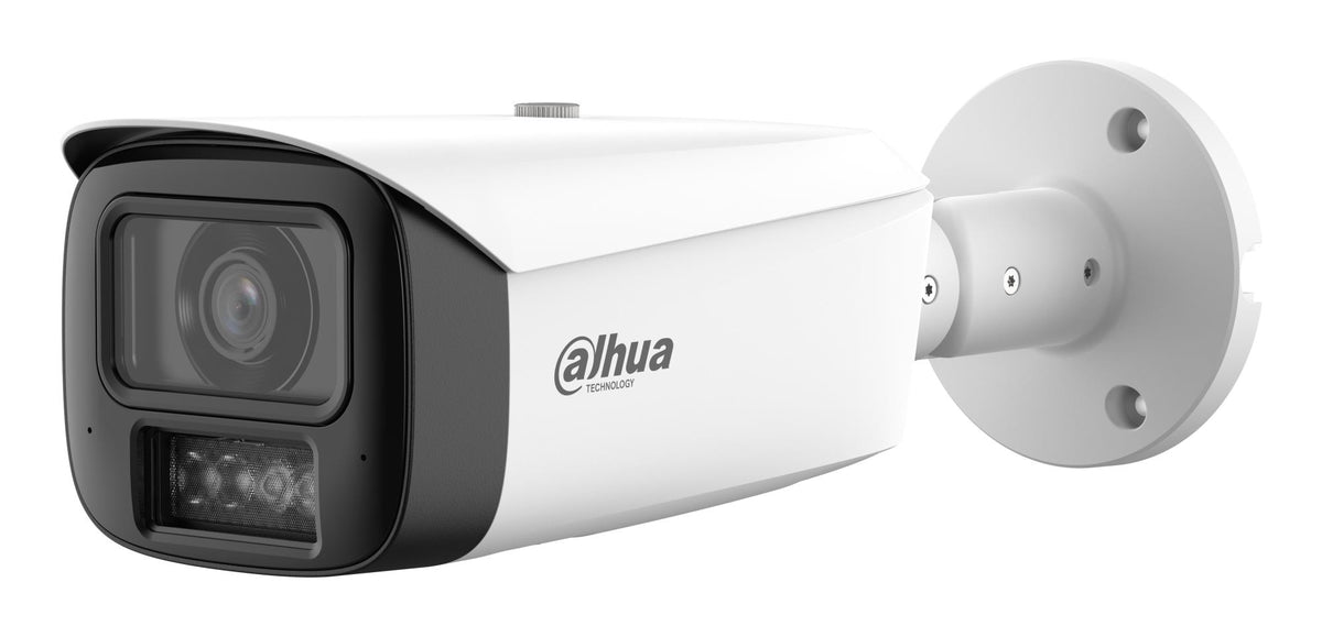 DAHUA 6 MP Cylindrical IP Security Camera with 3.6 mm Lens, WizColor, 80 m Night Vision, Active Deterrence, Two-Way Audio, PoE+, IP67 and IK10, White