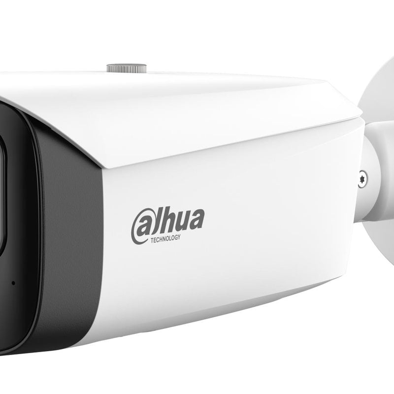 DAHUA 6 MP cilindriskā IP videonovērošanas kamera ar 3,6 mm objektīvu, WizColor, 80 m nakts redzamību, aktīvo atturēšanu, divvirzienu audio, PoE+, IP67 un IK10, balta