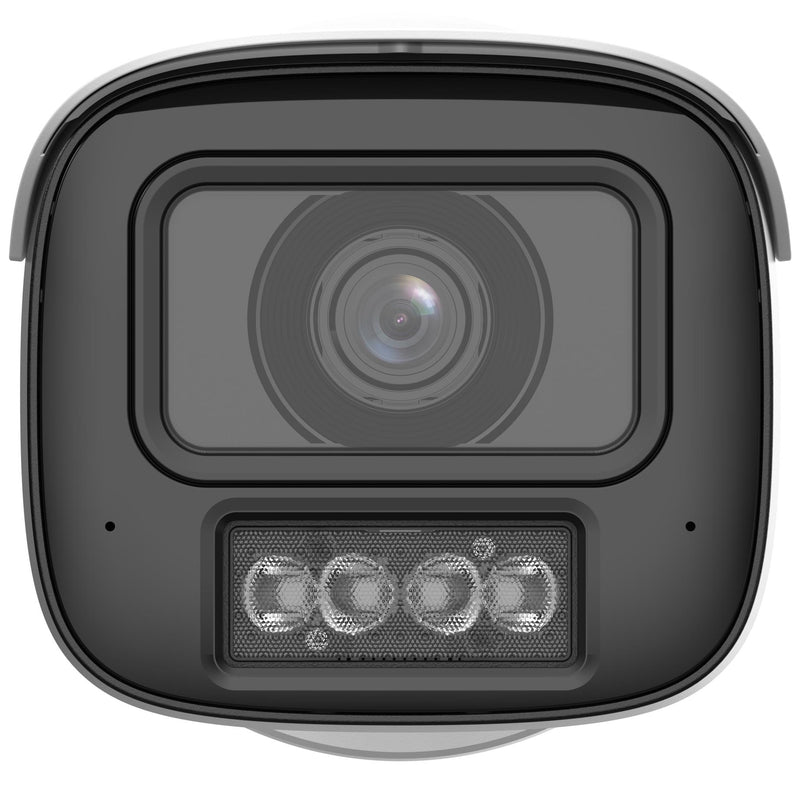 DAHUA 6 MP cilindriskā IP videonovērošanas kamera ar 3,6 mm objektīvu, WizColor, 80 m nakts redzamību, aktīvo atturēšanu, divvirzienu audio, PoE+, IP67 un IK10, balta