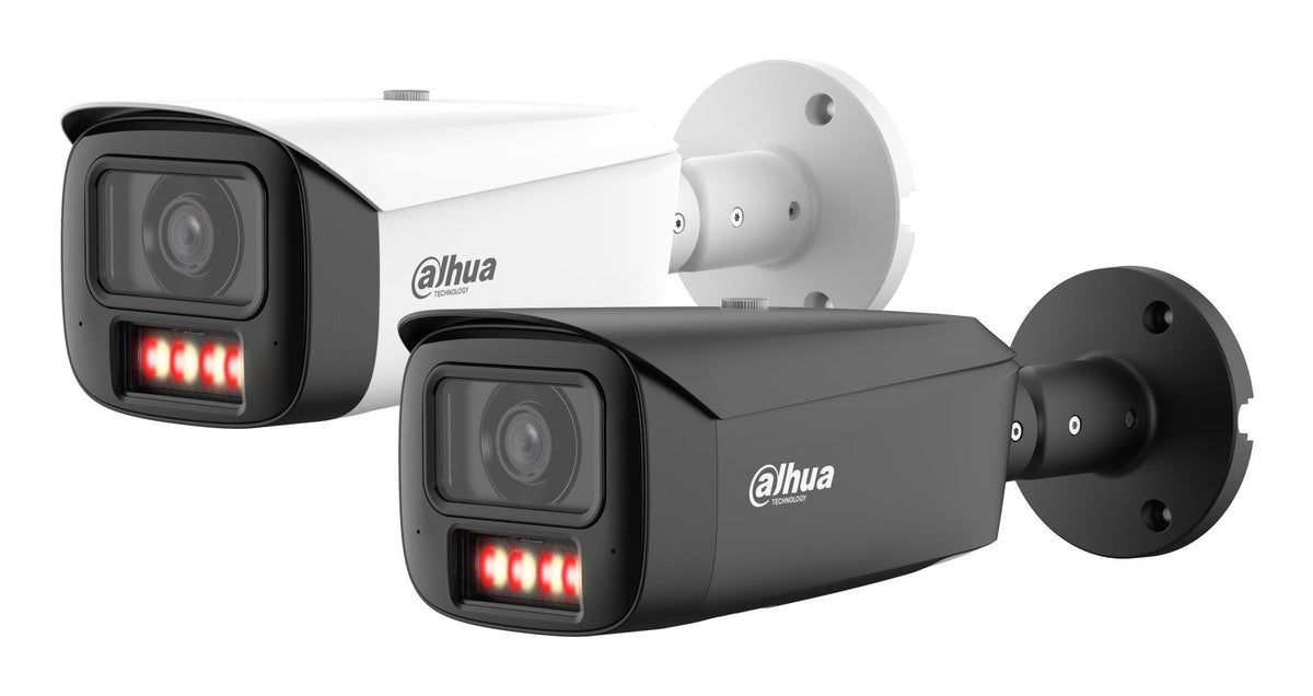 DAHUA 6 MP Cylindrical IP Security Camera with 3.6 mm Lens, WizColor, 80 m Night Vision, Active Deterrence, Two-Way Audio, PoE+, IP67 and IK10, White