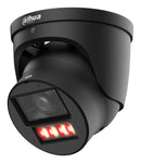 DAHUA 4 MP torņveida IP videonovērošanas kamera ar 2,8 mm objektīvu, WizColor, 60 m nakts redzamību, aktīvo atturēšanu, divvirzienu audio, AcuPick, PoE+, ePoE, IP67 un IK10, melna