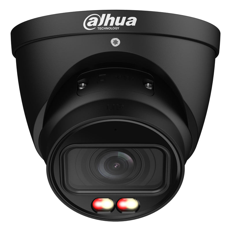 DAHUA 4 MP torņveida IP videonovērošanas kamera ar motorizētu 2,7–12 mm objektīvu, viedo dubulto apgaismojumu līdz 50 m, AcuPick, cilvēku skaitīšanu, mikrofonu, PoE+, ePoE un IP67, melna