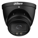 DAHUA 4 MP torņveida IP videonovērošanas kamera ar motorizētu 2,7–12 mm objektīvu, viedo dubulto apgaismojumu līdz 50 m, AcuPick, cilvēku skaitīšanu, mikrofonu, PoE+, ePoE un IP67, melna