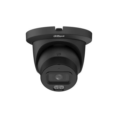 DAHUA 8 MP torņveida IP videonovērošanas kamera ar 2,8 mm objektīvu, viedo dubulto apgaismojumu līdz 50 m, AcuPick, cilvēku skaitīšanu, mikrofonu, PoE+, ePoE un IP67, melna