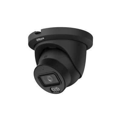 DAHUA 8 MP torņveida IP videonovērošanas kamera ar 2,8 mm objektīvu, viedo dubulto apgaismojumu līdz 50 m, AcuPick, cilvēku skaitīšanu, mikrofonu, PoE+, ePoE un IP67, melna