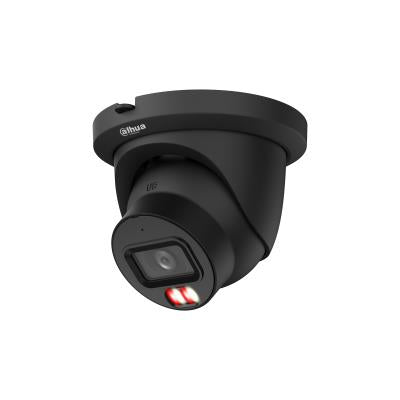 DAHUA 8 MP torņveida IP videonovērošanas kamera ar 2,8 mm objektīvu, viedo dubulto apgaismojumu līdz 50 m, AcuPick, cilvēku skaitīšanu, mikrofonu, PoE+, ePoE un IP67, melna