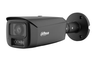 DAHUA 6 MP Cylindrical IP Security Camera with 3.6 mm Lens, WizColor, 80 m Night Vision, Active Deterrence, Two-Way Audio, PoE+, ePoE, IP67 and IK10, Black