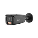 DAHUA 6 MP cilindriskā IP videonovērošanas kamera ar 3,6 mm objektīvu, WizColor, 80 m nakts redzamību, aktīvo atturēšanu, divvirzienu audio, PoE+, ePoE, IP67 un IK10, melna