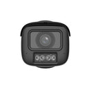 DAHUA 6 MP cilindriskā IP videonovērošanas kamera ar 3,6 mm objektīvu, WizColor, 80 m nakts redzamību, aktīvo atturēšanu, divvirzienu audio, PoE+, ePoE, IP67 un IK10, melna