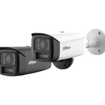 DAHUA 6 MP Cylindrical IP Security Camera with 3.6 mm Lens, WizColor, 80 m Night Vision, Active Deterrence, Two-Way Audio, PoE+, ePoE, IP67 and IK10, Black