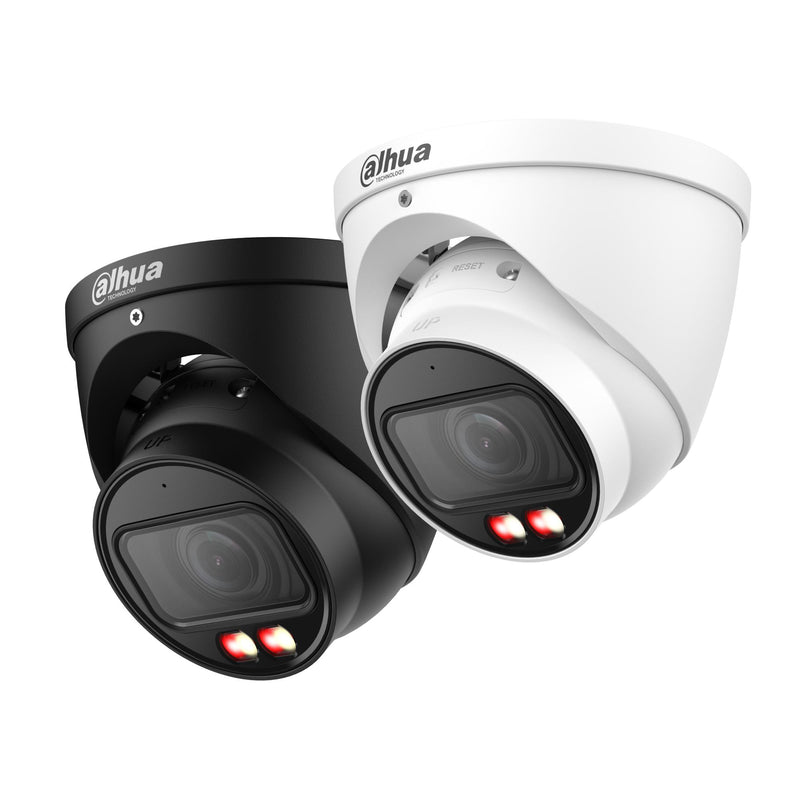 DAHUA 4 MP kupolveida IP videonovērošanas kamera ar motorizētu 2,7–13,5 mm objektīvu, viedo dubulto apgaismojumu līdz 40 m, mikrofonu, PoE un IP67, melna