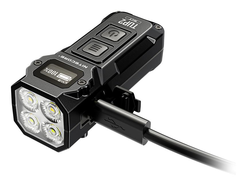 NITECORE TUP2 piekariņa LED lukturis, 1200 lm, OLED displejs, USB-C uzlāde, 1300 mAh akumulators