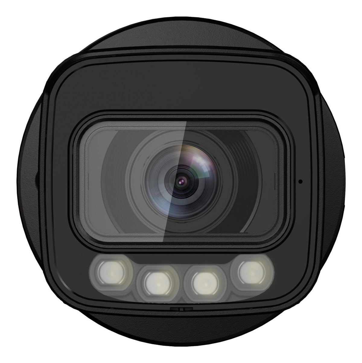Dahua 8 MP cilindriskā IP videonovērošanas kamera ar motorizētu 2,7–13,5 mm objektīvu, viedo dubulto apgaismojumu, mikrofonu, PoE un IP67, melna