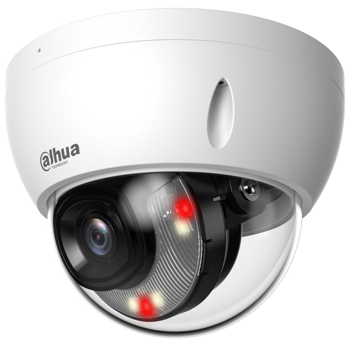 DAHUA 6 Мп купольная IP-камера WizSense с преобразователем, объективом 2,8 мм, двумя режимами освещения с дальностью до 30 м, микрофоном, поддержкой PoE, степенью защиты IP67 и IK10, белого цвета