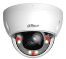 DAHUA 6 MP WizSense pretvandālisma kupolveida IP kamera ar 2,8 mm objektīvu, viedo divu veidu apgaismojumu līdz 30 m, mikrofonu, PoE, IP67 un IK10, balta