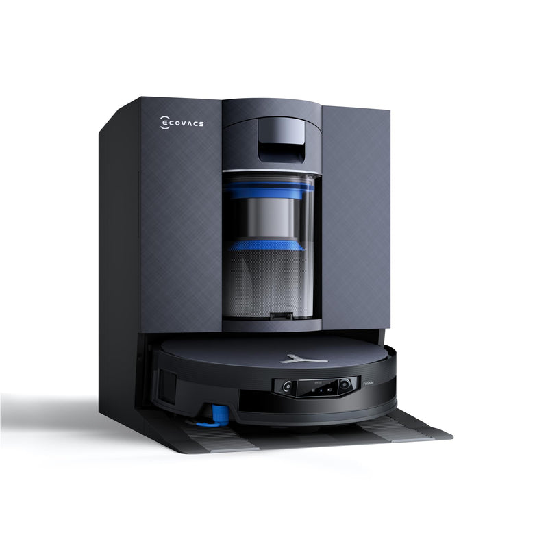 ECOVACS DEEBOT X12 OmniCyclone robotizētais putekļsūcējs ar mazgāšanu, 22000Pa, FocusJet, OZMO ROLLER 3.0, OmniCyclone pašattīrīšanās stacija, 4000mAh, līdz 497min, melns