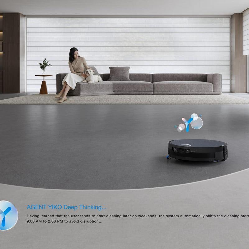 ECOVACS DEEBOT X12 OmniCyclone robotizētais putekļsūcējs ar mazgāšanu, 22000Pa, FocusJet, OZMO ROLLER 3.0, OmniCyclone pašattīrīšanās stacija, 4000mAh, līdz 497min, melns