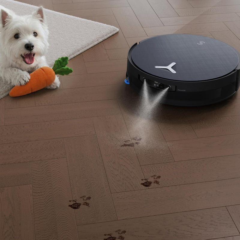 ECOVACS DEEBOT X12 OmniCyclone robotizētais putekļsūcējs ar mazgāšanu, 22000Pa, FocusJet, OZMO ROLLER 3.0, OmniCyclone pašattīrīšanās stacija, 4000mAh, līdz 497min, melns
