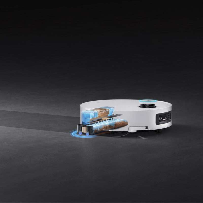 Dreame Aqua10 Ultra Track Complete robotizētais putekļsūcējs, 25 000 Pa, sausā un mitrā uzkopšana, TrackSync, LiDAR, AI šķēršļu noteikšana, automātiskā dokstacija, 6400 mAh, balts