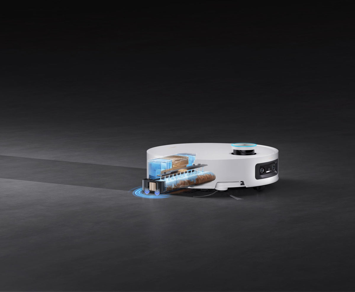 Dreame Aqua10 Ultra Track Complete robotpuhasti, 25 000 Pa, kuiv- ja märgpuhastus, TrackSync, LiDAR, AI-põhine takistuste tuvastamine, automaatne laadimisjaam, 6400 mAh, valge