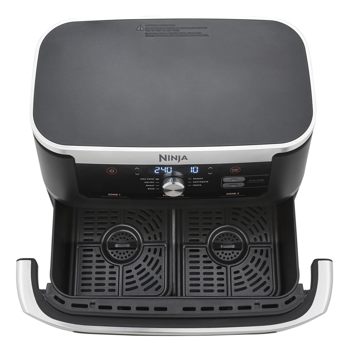 Ninja Foodi FlexDrawer AF500EU, 2470 W, 10.4 l hot air fryer with MegaZone, 2 independent 5.2 l zones, 7 cooking programmes, SYNC and MATCH functions