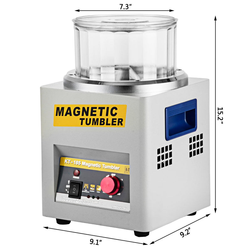 VEVOR KT-185 Magnētiskais Tumbleris 180mm Juvelierizstrādājumu Pulēšanai ar Regulējamu Virzienu un Laiku