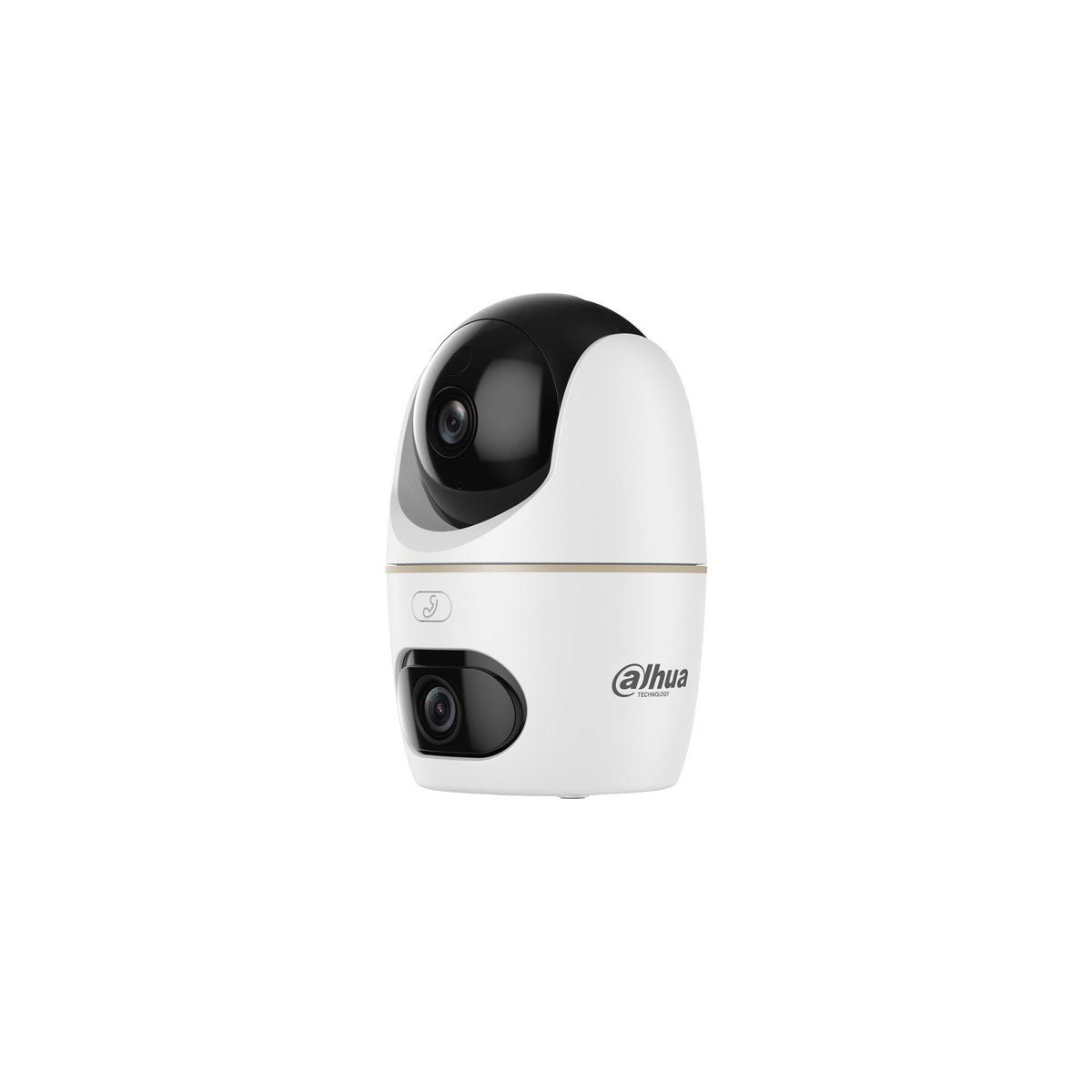 Dahua H3D-3F — 3-мегапиксельная внутренняя Wi-Fi IP-камера с двумя объективами, поворотная и наклоняемая, 3,6 мм, углы обзора 79°/43°/94°, ИК-ночное видение до 30 м, H.265, Wi-Fi 6, Bluetooth, microSD до 256 ГБ