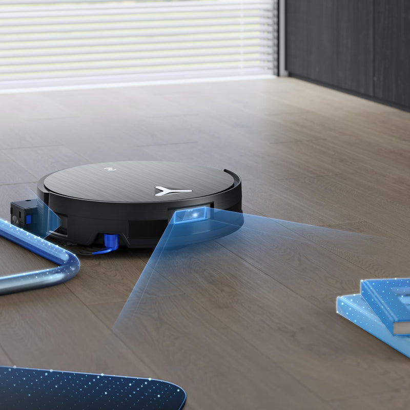 ECOVACS DEEBOT X11 PRO OMNI, melns robotizēts putekļsūcējs ar mitro un sauso uzkopšanu, 19 500 Pa, OZMO ROLLER 2.0, dToF LiDAR, AIVI 3D, 6400 mAh un automātisku mopu mazgāšanu