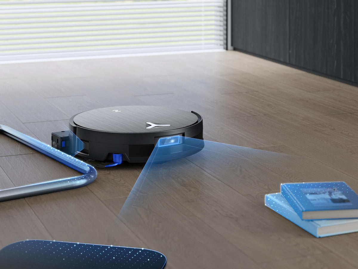 ECOVACS DEEBOT X11 PRO OMNI, черный роботизированный пылесос с функцией влажной и сухой уборки, 19 500 Па, OZMO ROLLER 2.0, dToF LiDAR, AIVI 3D, 6400 мА·ч и функция автоматической промывки швабры