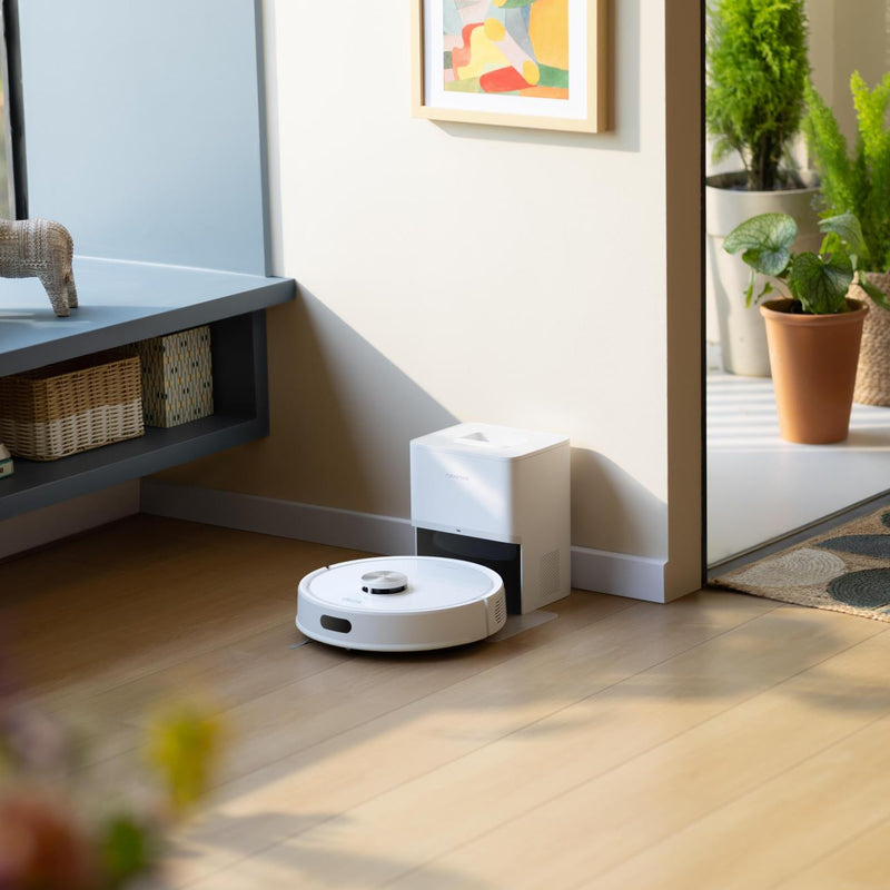 Roborock Q7 TF+ robotizētais putekļsūcējs, 10 000 Pa, sausā un mitrā uzkopšana, PreciSense LiDAR, Dual Anti-Tangle, automātiskā putekļu iztukšošana, 3200 mAh, balts