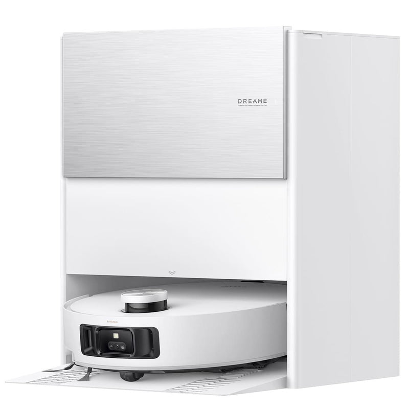 Dreame Aqua10 Roller robotizētais putekļsūcējs, 30 000 Pa, AquaRoll™ mitrā uzkopšana, 100 °C pašattīrīšanās, 6 cm šķēršļu pārvarēšana, 6400 mAh, LiDAR, balts